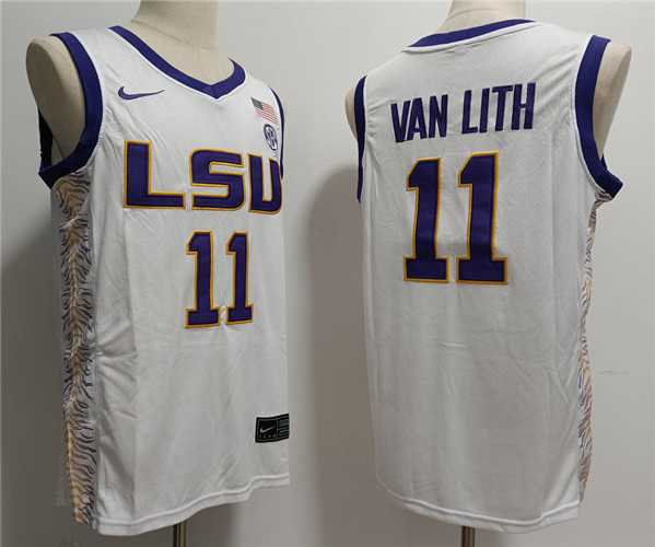 Men%27s LSU Tigers #11 Hailey Van Lith White Stitched Jersey->memphis grizzlies->NBA Jersey